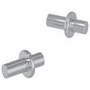 vidaXL Shelf Peg Plain 2 pcs Silver 8.6 x 8.6 x 14.6 mm Steel