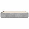 vidaXL Bed Frame with LED without Mattress Concrete Grey 180x200 cm Super King