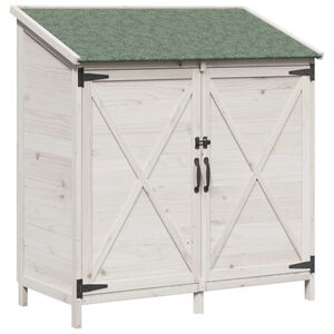 vidaXL Garden Shed White 106 x 56 x 113.5 cm Solid Fir Wood