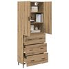 vidaXL Highboard 2 pcs Artisan Oak Engineered Wood and Glass