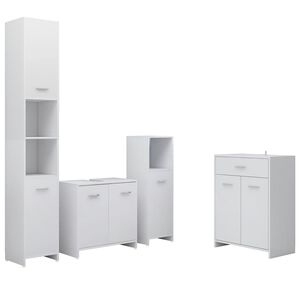 vidaXL 4 Piece Bathroom Furniture Set White