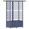 vidaXL Raised Bed with Trellis and Roof Grey 124 x 40 x 136 cm PP