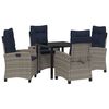 vidaXL Garden Dining Set 5 pcs Grey Poly Rattan