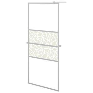 vidaXL Walk-in Shower Wall with Shelf Chrome 90x195 cm ESG Glass&Aluminium