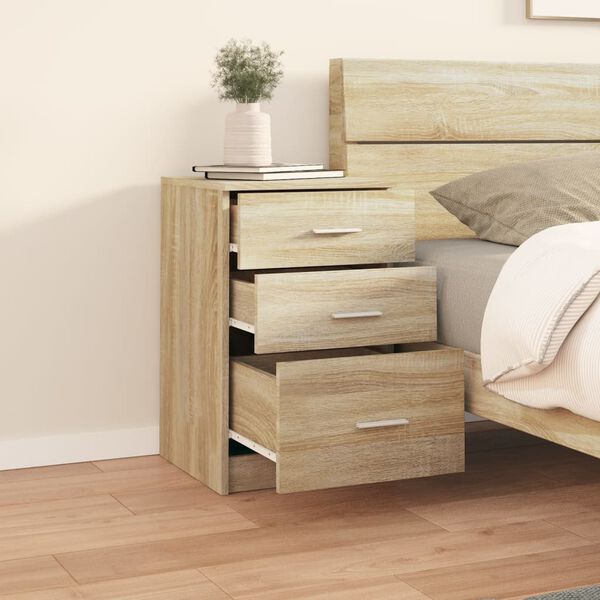 vidaXL Bed Cabinet Sonoma Oak 40x40x63 cm Engineered Wood
