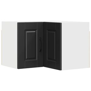 vidaXL Wall Corner Cabinet PORTO Black 57 x 57 x 40 cm Engineered Wood