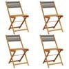 vidaXL Folding Garden Chairs 4 pcs Grey Solid Wood Acacia