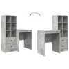 vidaXL Desk with Drawer 2 pcs Concrete Grey