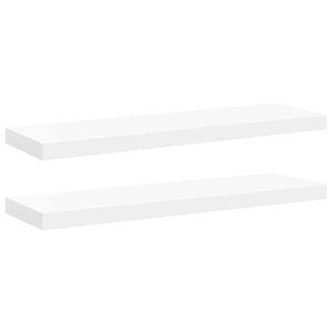 vidaXL Floating Wall Shelves 2 pcs White 80x23.5x3.8 cm MDF