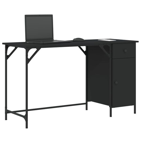vidaXL Computer Desk Black 131x48x75 cm Engineered Wood
