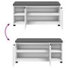 vidaXL Hall Bench with Cushion Plain White 100 x 38 x 46 cm