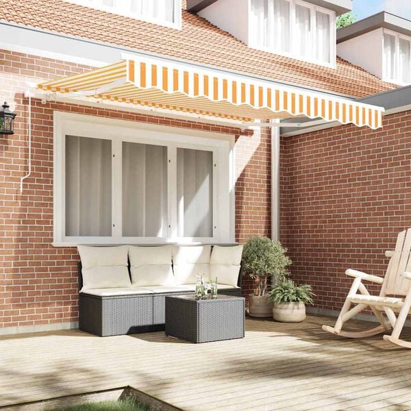 vidaXL Retractable Awning Manual Yellow 300 x 200 cm Fabric