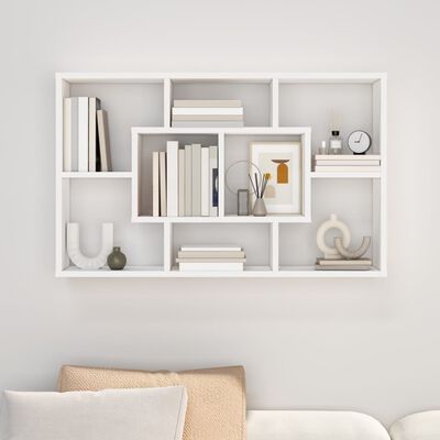 vidaXL Wall Shelf White 85x16x52.5 cm Engineered Wood