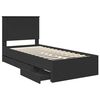 vidaXL Bed Frame with Drawer Black 90 x 190 cm Engineer Wood