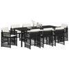 vidaXL Garden Dining Set 9 pcs Black Powder-Coated Steel