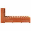 vidaXL Bookcase Bed without Mattress Wax Brown 100x200 cm Solid Wood Pine