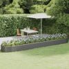 vidaXL Garden Raised Bed Galvanised Steel 507x100x36 cm Grey