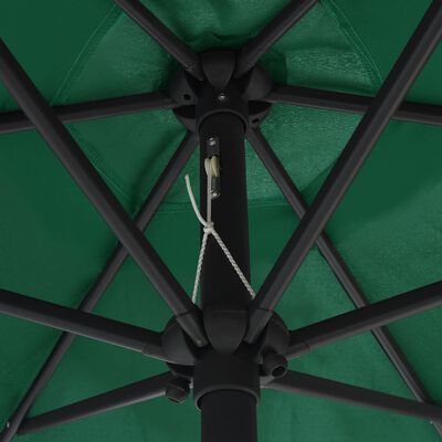 vidaXL Outdoor Parasol with Aluminium Pole 270x246 cm Green