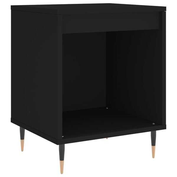 vidaXL Bedside Cabinet Black 40x35x50 cm Engineered Wood