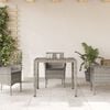 vidaXL Garden Table with Glass Top Grey 90x90x75 cm Poly Rattan