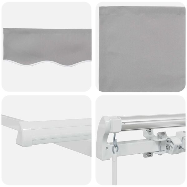 vidaXL Awning Retractable Light Grey 300 x 250 x 165 cm Polyester