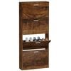 vidaXL Shoe Cabinet Smoked Oak 59x17x150 cm Engineered Wood
