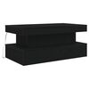 vidaXL Coffee Table with LED Lights Black Oak 90x50x40 cm
