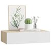 vidaXL Wall-mounted Drawer Shelf Oak and White 40x23.5x10cm MDF