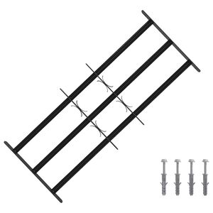 vidaXL Security Grille for Windows with 3 Crossbars 3 pcs 63-114 cm