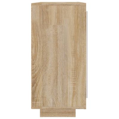 vidaXL Sideboard White and Sonoma Oak 92x35x75 cm Engineered Wood