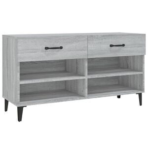 vidaXL Shoe Cabinet Grey Sonoma 102x35x55 cm Engineered Wood