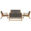vidaXL Garden Chairs with Table 5 pcs Grey Solid Acacia wood