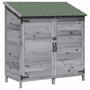 vidaXL Garden Shed with Roof Grey 106.5 x 56 x 113.5 cm Solid Fir Wood