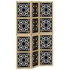 vidaXL Room Divider 3 Panels Brown and Black Solid Wood Paulownia