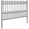 vidaXL Spike Ring Fence Black 200 x 166 cm Powder-Coated Steel