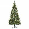 vidaXL Artificial Pre-lit Christmas Tree with Pine Cones 210 cm