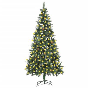vidaXL Artificial Pre-lit Christmas Tree with Pine Cones 210 cm