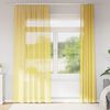 vidaXL Voile Curtains with Rod Pockets 2 pcs Yellow