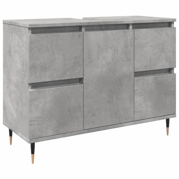 vidaXL Bathroom Cabinet Concrete Grey 80x33x60 cm Engineered Wood