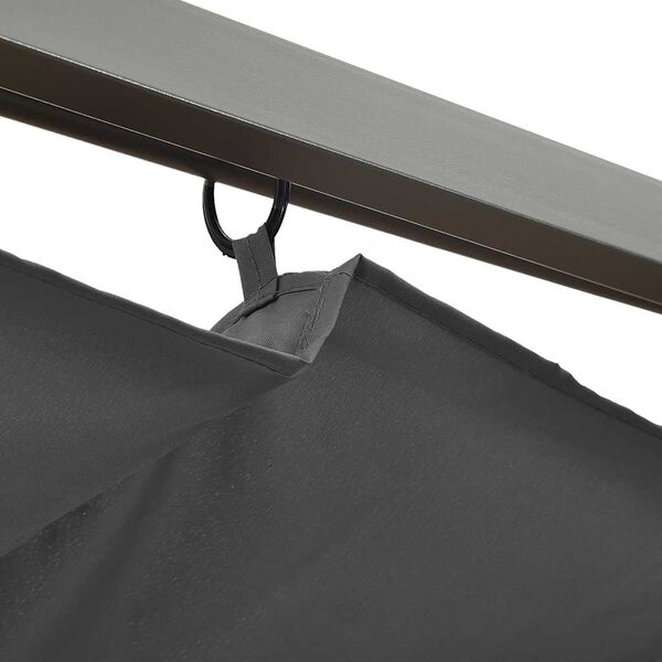 vidaXL Pergola with Retractable Roof Anthracite 3x3 m Steel 180 g/m&sup2;