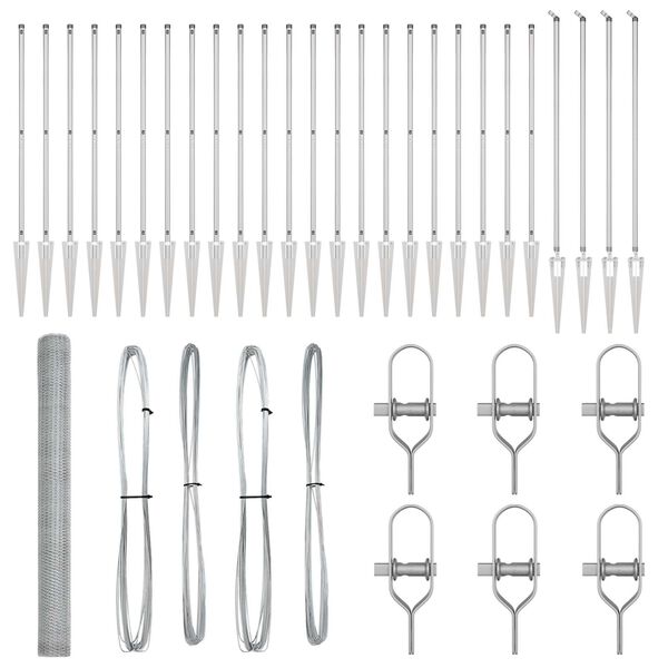 vidaXL Fence Post Silver 50 x 1.5 m (13 mm mesh) Steel