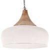 vidaXL Industrial Hanging Lamp White Iron & Solid Wood 45 cm E27