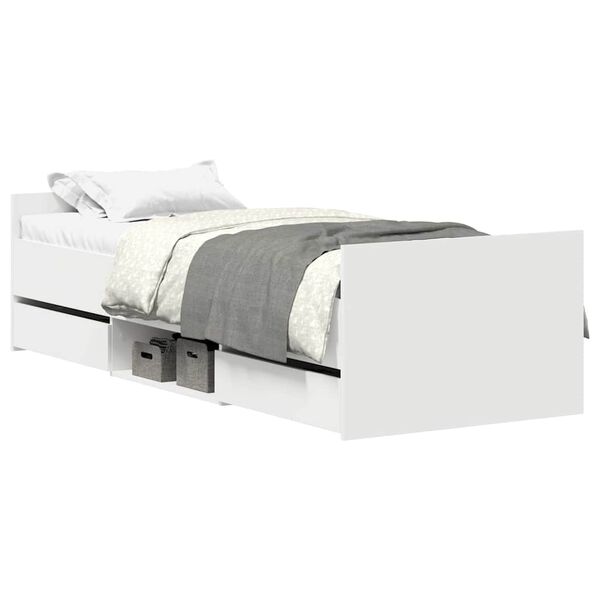 vidaXL Bed Frame without Mattress White 100x200 cm
