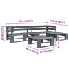 vidaXL 4 Piece Garden Pallets Lounge Set Wood Grey