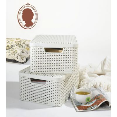 Curver Storage Box with Lid Style M 18L Creamy White