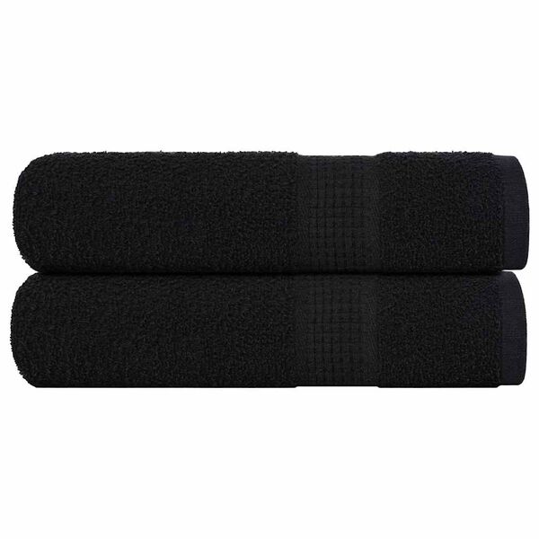 vidaXL Bath Towels "FROGN" 2 pcs Black 100x150 cm 360 gsm