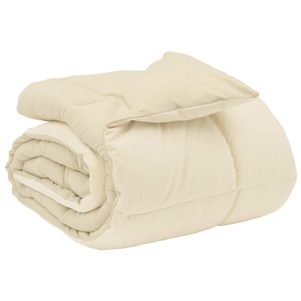 vidaXL Winter Duvet Quilted Cream 200 x 240 cm Microfiber