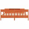 vidaXL Bookcase Bed without Mattress Wax Brown 200x200cm Solid Wood Pine