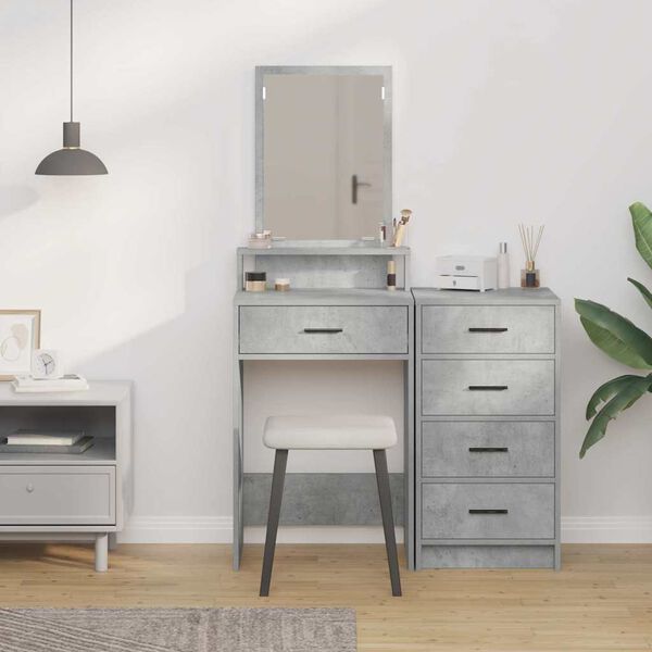 vidaXL Dressing Table Concrete Grey 50 x 41 x 140 cm Engineered Wood