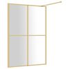 vidaXL Walk-in Shower Wall with Clear ESG Glass Gold 140x195 cm